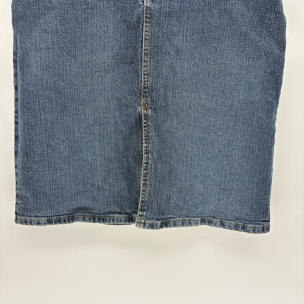 Vintage Y2K Polo Jeans Ralph Lauren Low Rise Denim Pencil‎ Skirt Women Size 12
